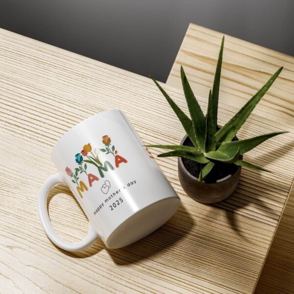 Taza personalizada para mamá con frase en inglés y nombres de hijos