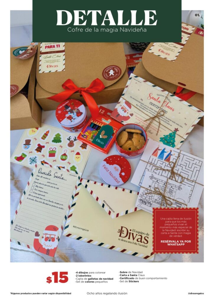 Cofre de la magia navideña para niños con carta a Santa, galletas y actividades creativas